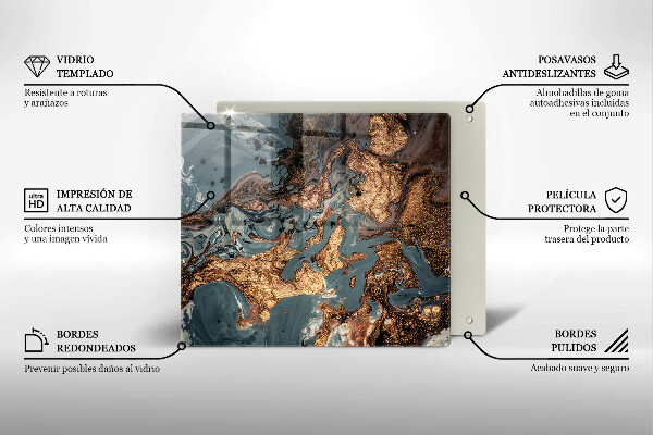Krájecí prkénko skleněné Zlatá skalní struktura