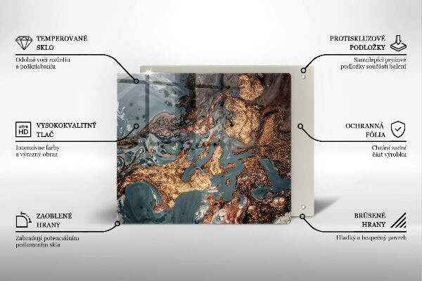 Krájecí prkénko skleněné Zlatá skalní struktura