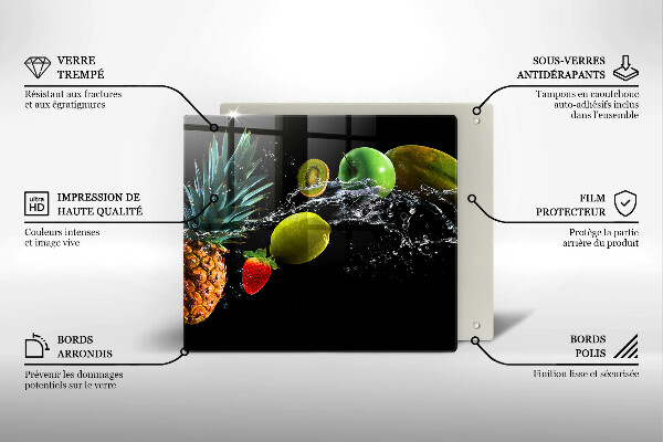 Skleněná deska do kuchyně Ovoce ve vodě