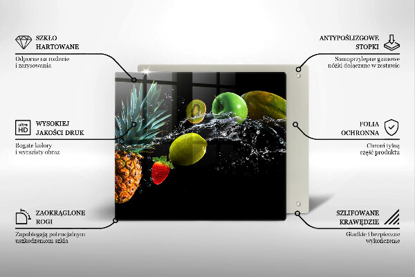 Skleněná deska do kuchyně Ovoce ve vodě