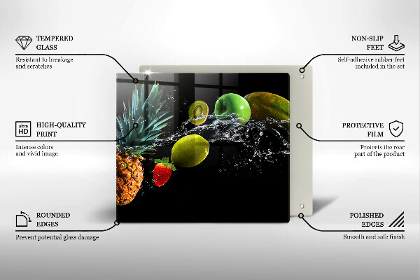 Skleněná deska do kuchyně Ovoce ve vodě