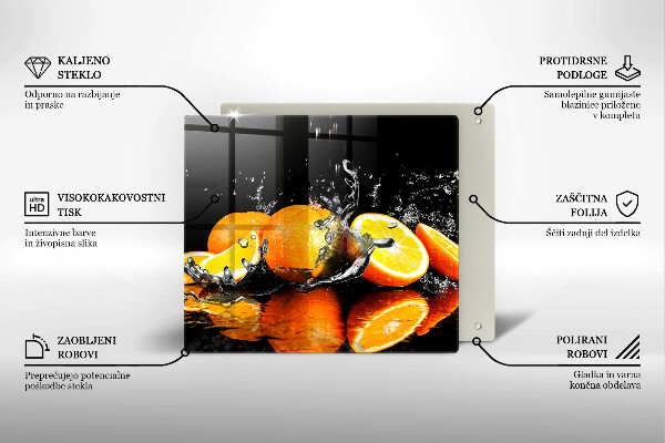 Krájecí prkénko skleněné Šťavnaté oranžové ovoce