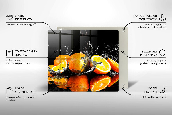 Krájecí prkénko skleněné Šťavnaté oranžové ovoce