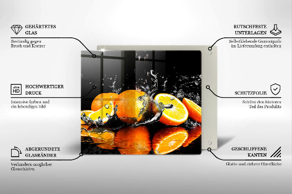 Krájecí prkénko skleněné Šťavnaté oranžové ovoce