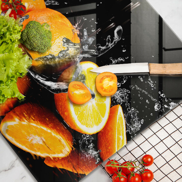 Krájecí prkénko skleněné Šťavnaté oranžové ovoce