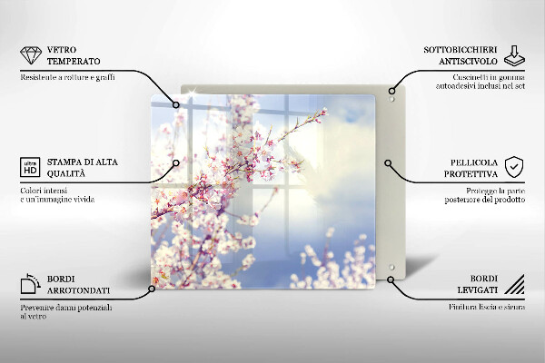 Krájecí prkénko skleněné Kvetoucí strom