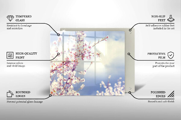 Krájecí prkénko skleněné Kvetoucí strom