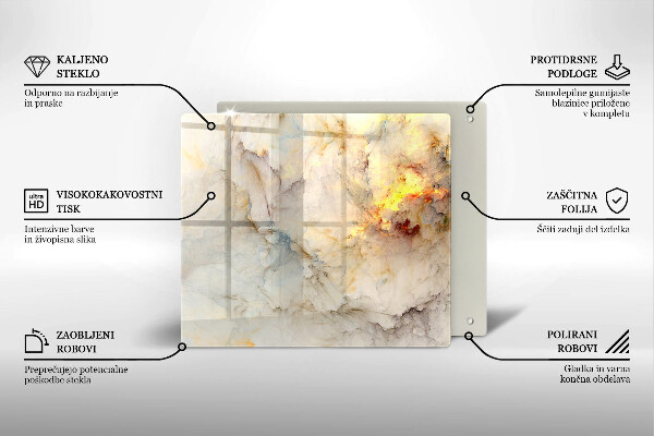 Skleněná deska do kuchyně Textura mramoru se zlatem