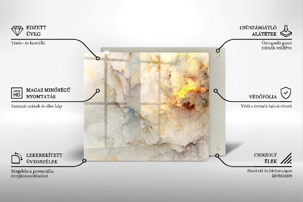 Skleněná deska do kuchyně Textura mramoru se zlatem