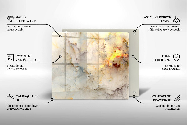 Skleněná deska do kuchyně Textura mramoru se zlatem