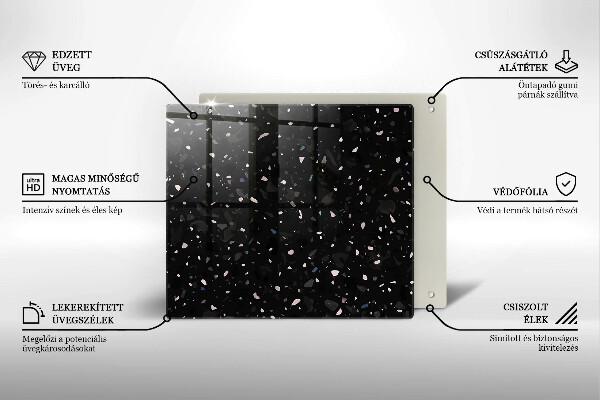 Skleněná deska do kuchyně Tmavá kamenina