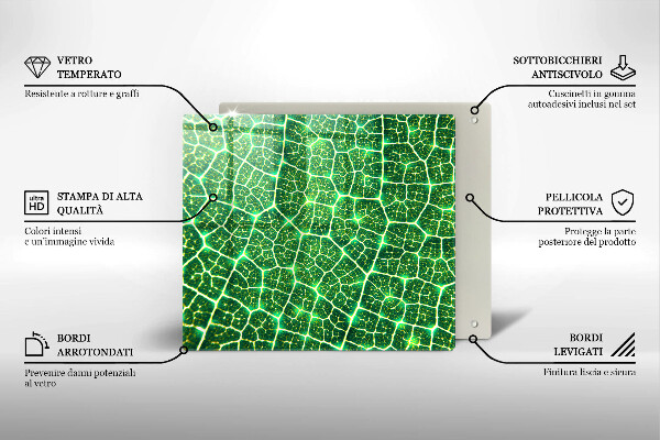 Skleněná deska do kuchyně Struktura listu