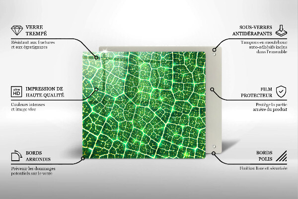 Skleněná deska do kuchyně Struktura listu