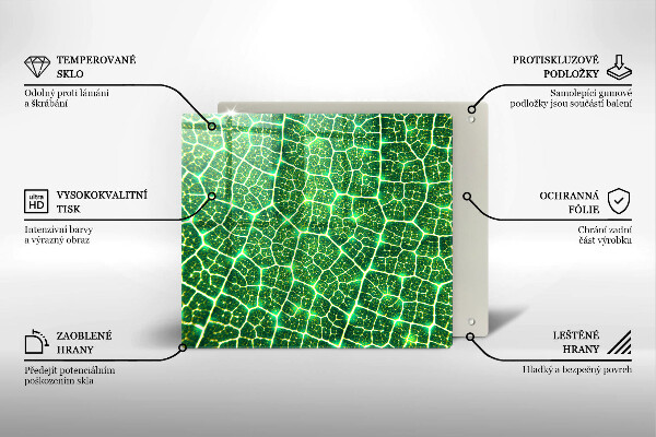 Skleněná deska do kuchyně Struktura listu