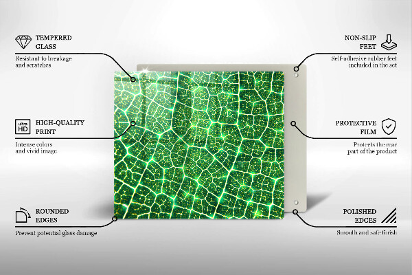 Skleněná deska do kuchyně Struktura listu