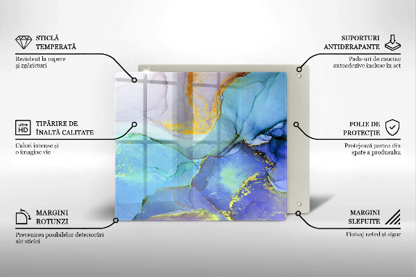 Skleněná deska do kuchyně Prasklý zlatý kámen