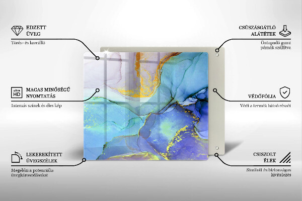 Skleněná deska do kuchyně Prasklý zlatý kámen