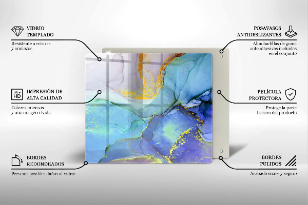 Skleněná deska do kuchyně Prasklý zlatý kámen