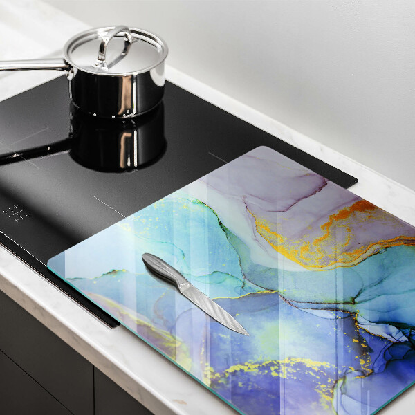 Skleněná deska do kuchyně Prasklý zlatý kámen