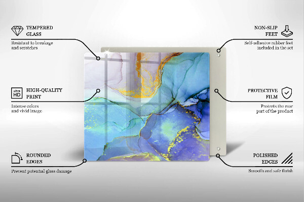 Skleněná deska do kuchyně Prasklý zlatý kámen