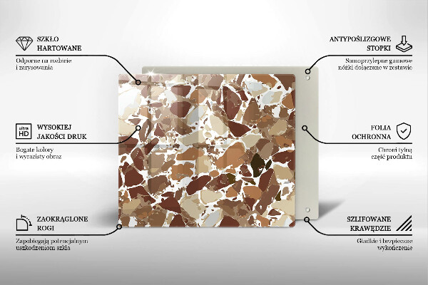 Skleněná deska do kuchyně Kamenné dekorativní skvrny