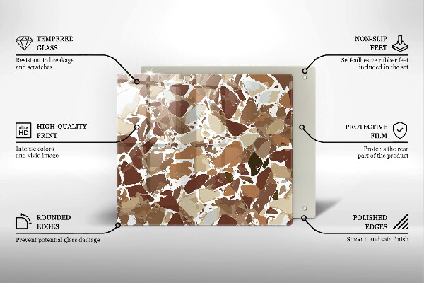 Skleněná deska do kuchyně Kamenné dekorativní skvrny