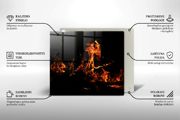Skleněná deska do kuchyně Zapal živý plamen