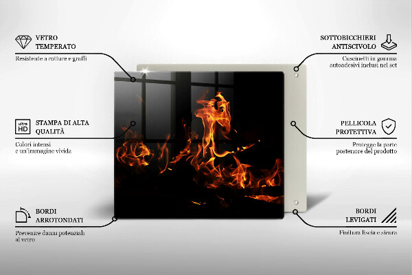 Skleněná deska do kuchyně Zapal živý plamen