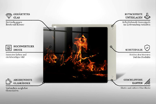 Skleněná deska do kuchyně Zapal živý plamen
