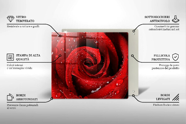 Skleněná krájecí deska Okvětní lístky růže