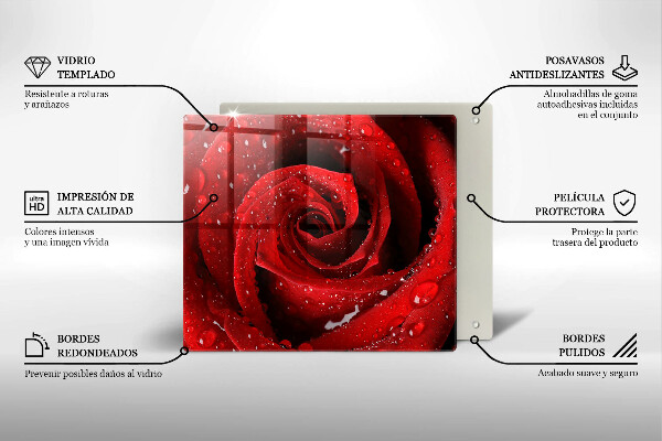 Skleněná krájecí deska Okvětní lístky růže