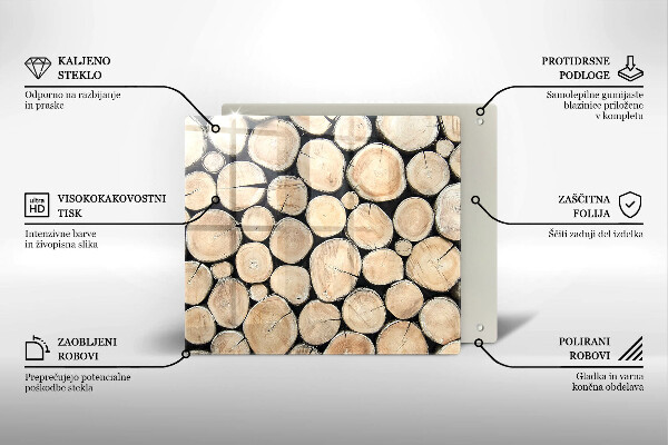 Skleněná krájecí deska Dřevěné kmeny stromů