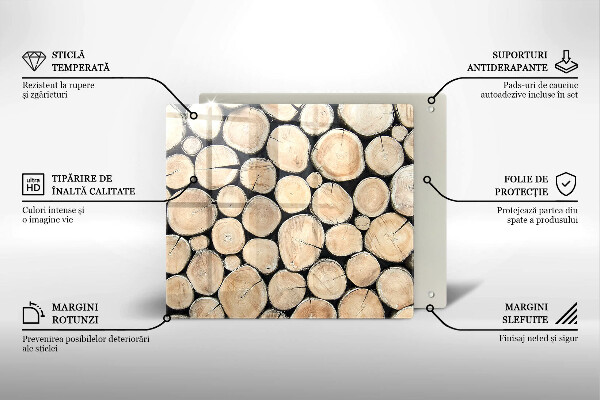 Skleněná krájecí deska Dřevěné kmeny stromů