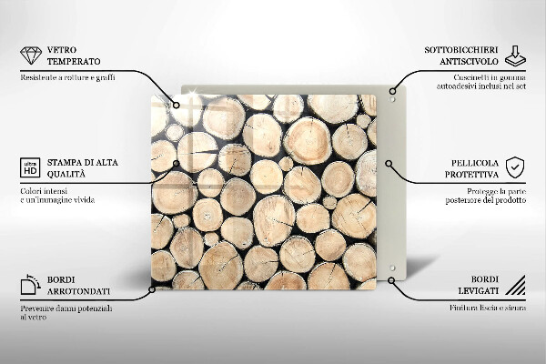 Skleněná krájecí deska Dřevěné kmeny stromů