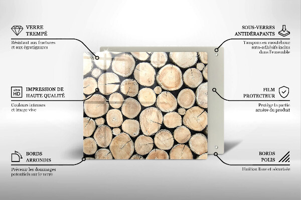 Skleněná krájecí deska Dřevěné kmeny stromů