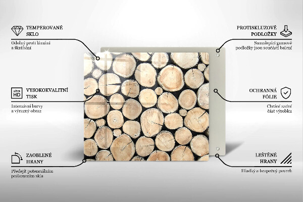 Skleněná krájecí deska Dřevěné kmeny stromů