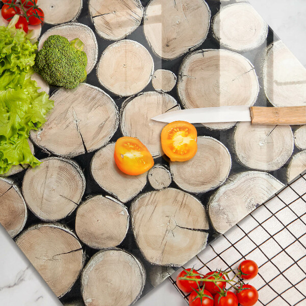 Skleněná krájecí deska Dřevěné kmeny stromů