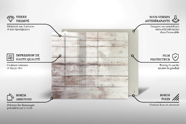 Skleněná krájecí deska Staré dřevěné desky