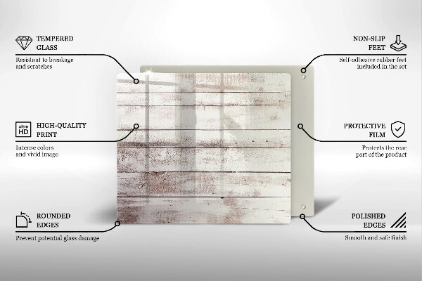 Skleněná krájecí deska Staré dřevěné desky