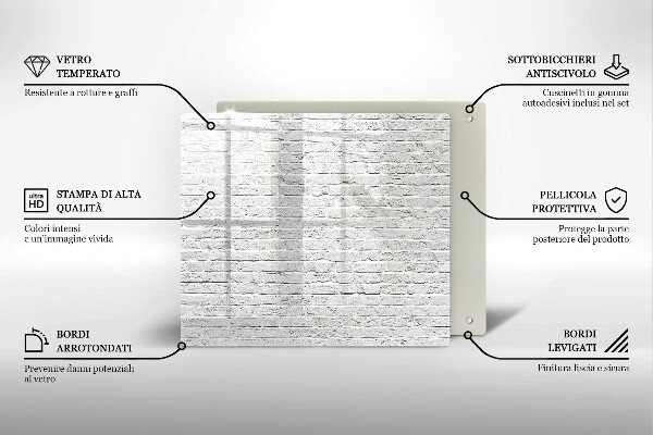 Skleněná krájecí deska Cihlová zeď