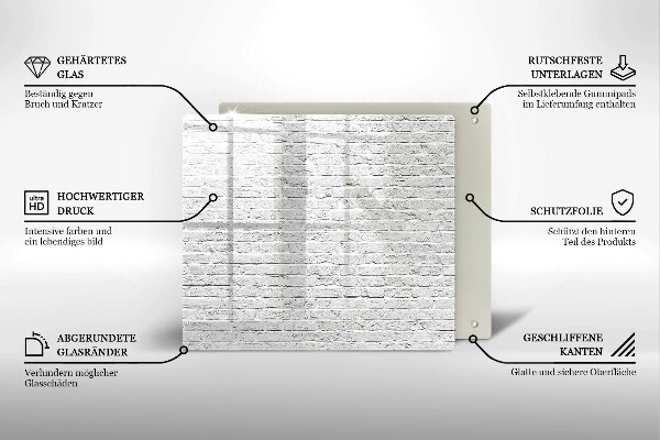 Skleněná krájecí deska Cihlová zeď