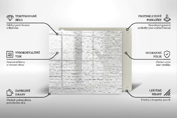 Skleněná krájecí deska Cihlová zeď