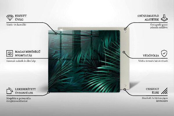 Skleněná deska do kuchyně Listy divoké džungle