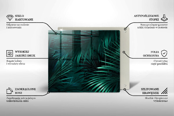 Skleněná deska do kuchyně Listy divoké džungle