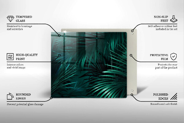 Skleněná deska do kuchyně Listy divoké džungle