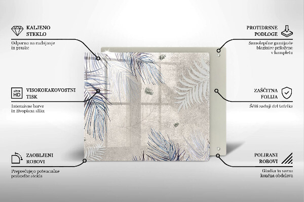 Skleněná deska do kuchyně Subtilní listy