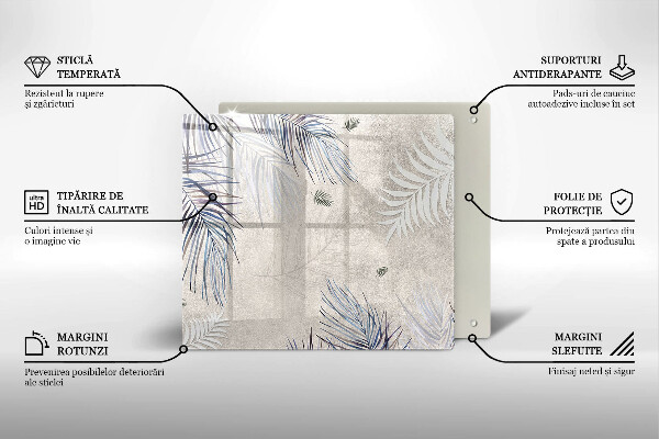 Skleněná deska do kuchyně Subtilní listy