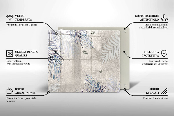 Skleněná deska do kuchyně Subtilní listy