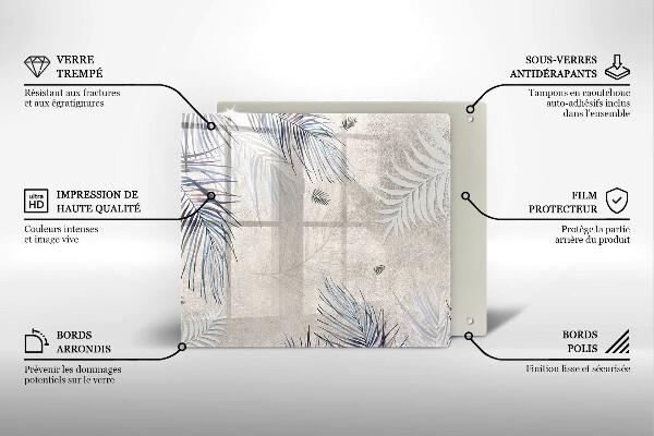 Skleněná deska do kuchyně Subtilní listy