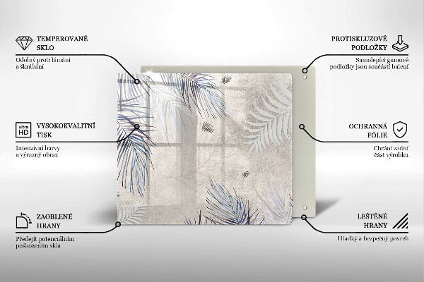 Skleněná deska do kuchyně Subtilní listy